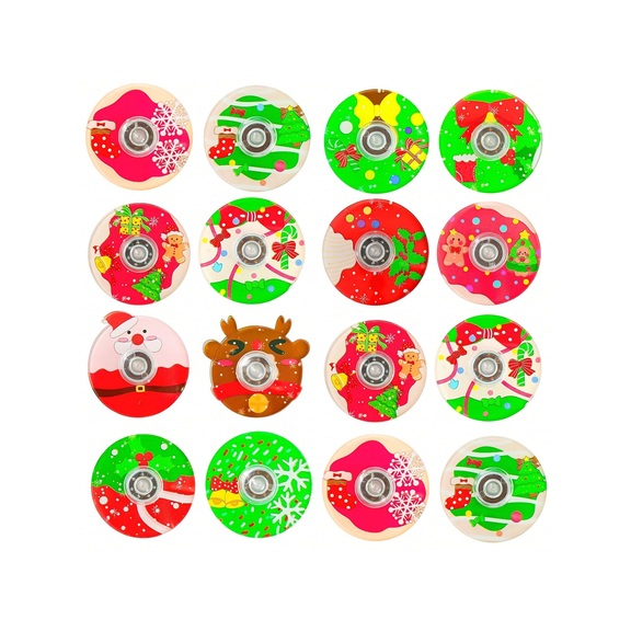 15pcs Christmas Acrylic Fingertip Gyro Toys, Party Favors, Christmas Stocking Stuffers, Classroom Rewards, Goodie Bag Stuffers, Sensory Spinners, Classroom Prizes, Fidgets, Students Goodie Bag Stuffe