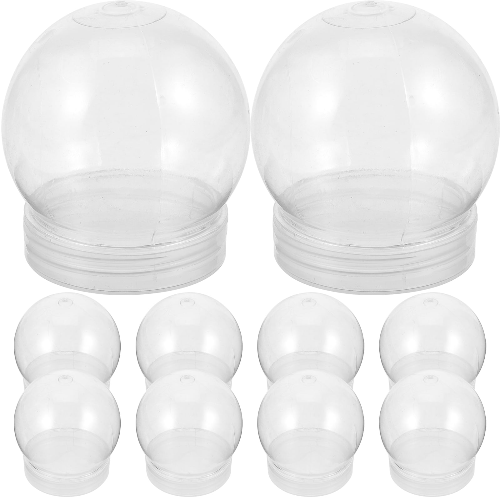 15pcs Clear Water Globes with Screw Off Cap Empty Snow Globe Making