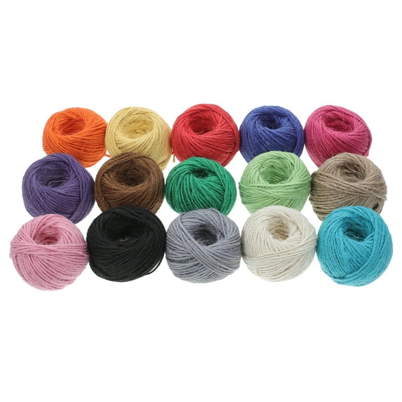 15pcs Colorful Twine String Jute Twine Artworks Present Wrapping String Crafts Twine For DIY Craft Projects