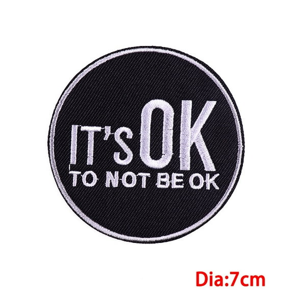 15pcs Computerized Embroidery Cloth Iron on/Sew on Patches Word Pattern Costume Accessories Round Pattern 70mm