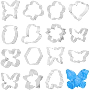 15pcs Cookie Cutter Set Spring Biscuit Fondant Cutters 430 Stainless Steel Biscuit Cutter Flower Butterfly Cookie Cutter
