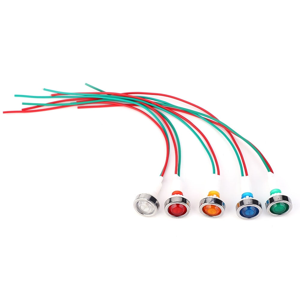 15pcs DC12V 10mm LED Pilot Lamp Power Indicator Light With Wire Cable ...