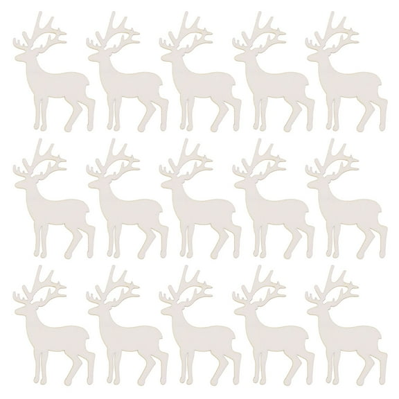 CIMAXIC 15pcs DIY Deer Accessories Beige Wood Piece for Crafters Home Decor