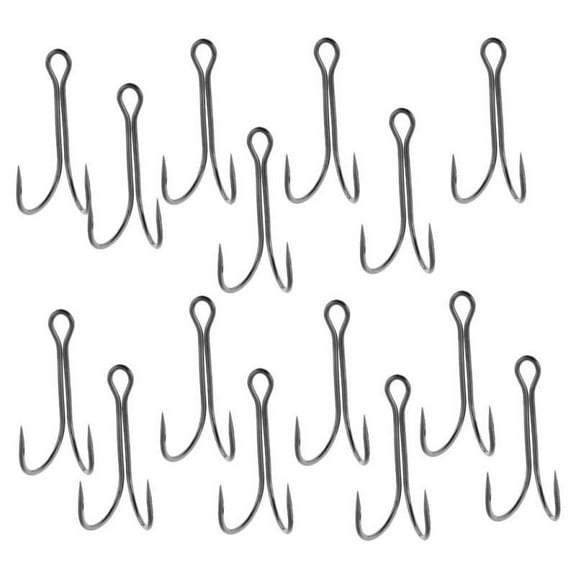 15pcs Double Fishing Hooks High Carbon Steel Frog Hook 1/0# 2/0# 3/0# - 1-0