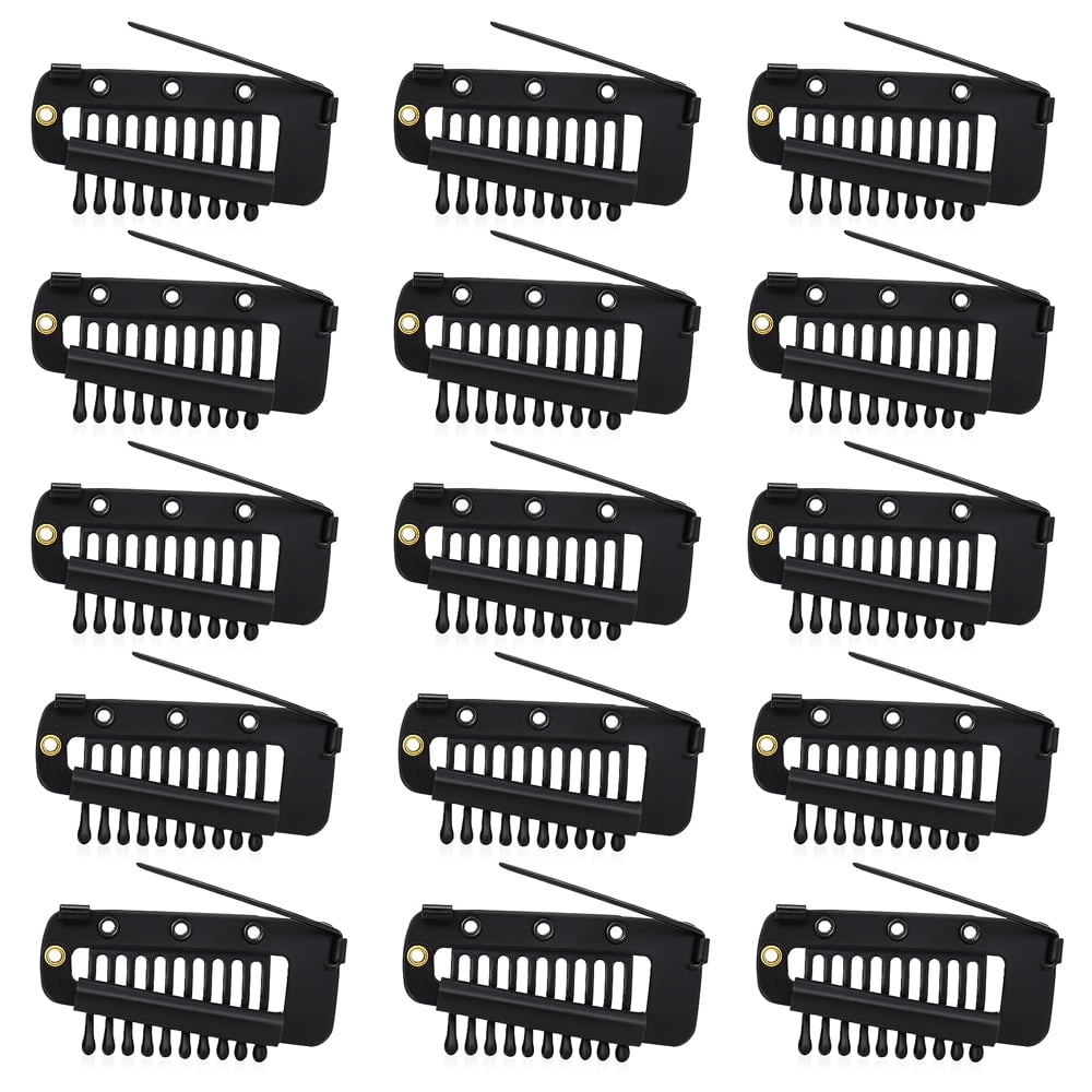 FYUU 15pcs Dupatta Clip With Safety Pins 10-Tooth Stainless Steel Hair  Extension Clip 