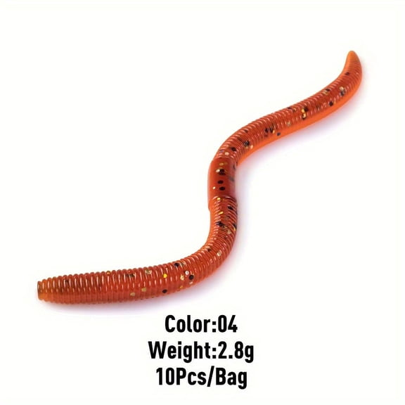 15pcs Earthworm Soft Bait 1.8g 2.8g 96mm 120mm Artificial Slow-Sinking Fishing Lure, Sea Worm Earthworm Soft Bait
