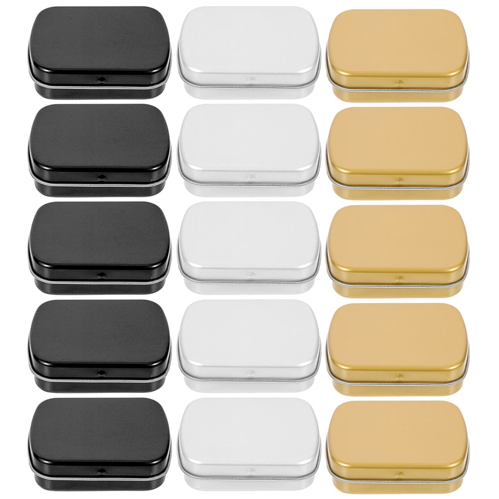 15pcs Empty Sundries Organizer Tinplate Jewelry Box Rectangular Candy Box Small Tin Box