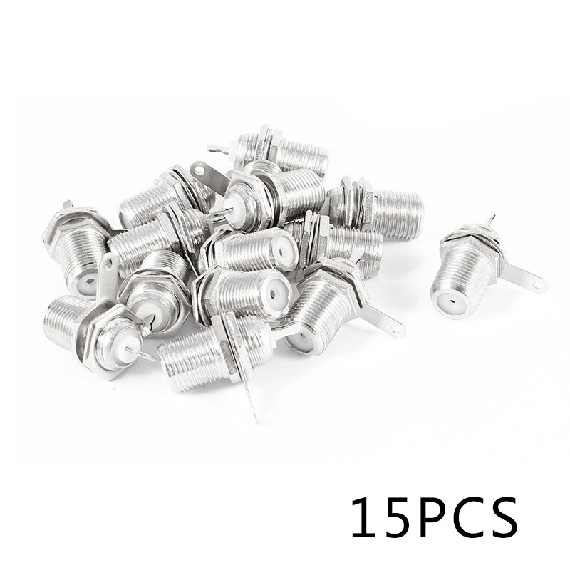 15pcs F Type Chassis Panel Mounted Socket Female Soldering Connector