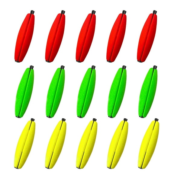 15pcs Float Fishing Tackle 1.5/2/2.5/3in Peg Float Fishing Corks Slip Bobbers Fishing Foam Bobbers