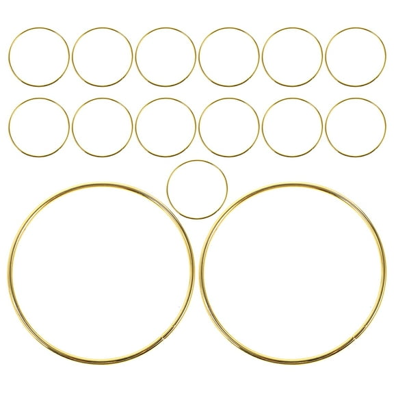 15pcs Gold Metal Hoops for Dream Catcher Making, Macrame Circles Craft Supplies for Home Decor and Centerpiece Projects