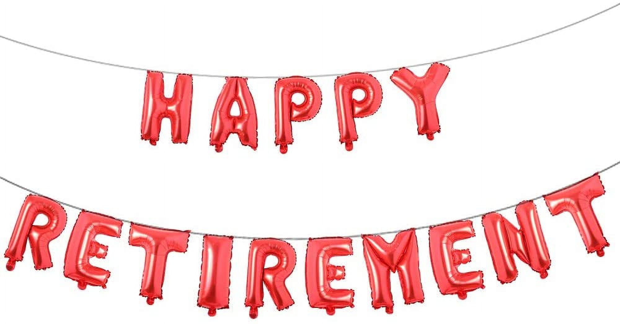 15pcs Happy Retirement Balloons Set Multicolor Foil Party Decorations