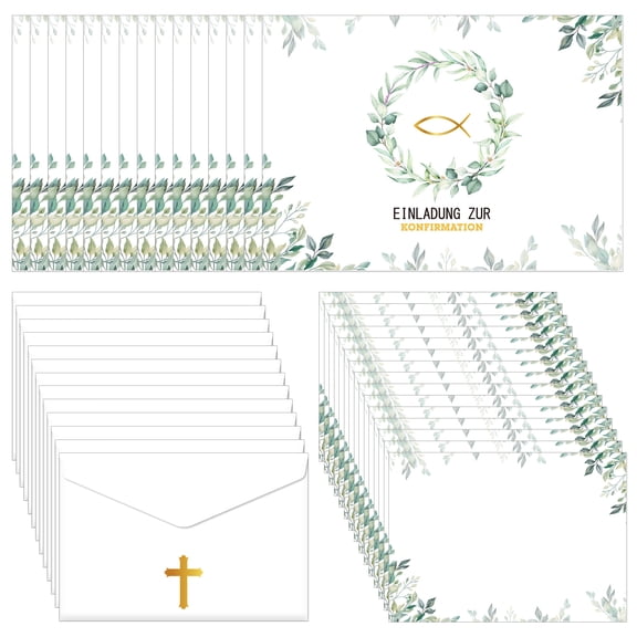 15pcs Holy Communion invitation card + 15pcs envelope