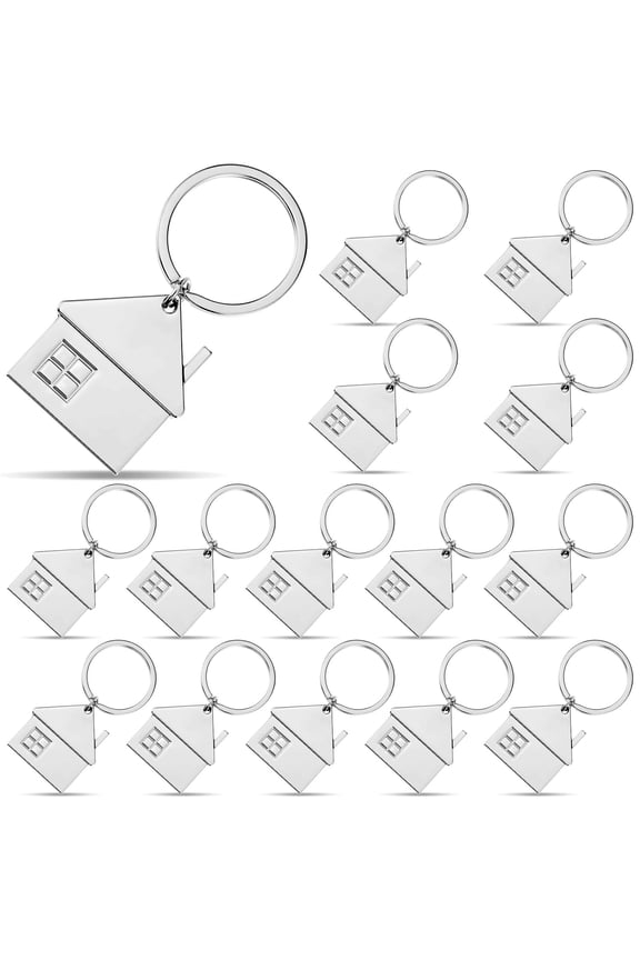 15pcs House Key Chain House Shaped Pendant Keychains Home Keychain Set Cute Home with Window Key Charm Metal Keyring Gift