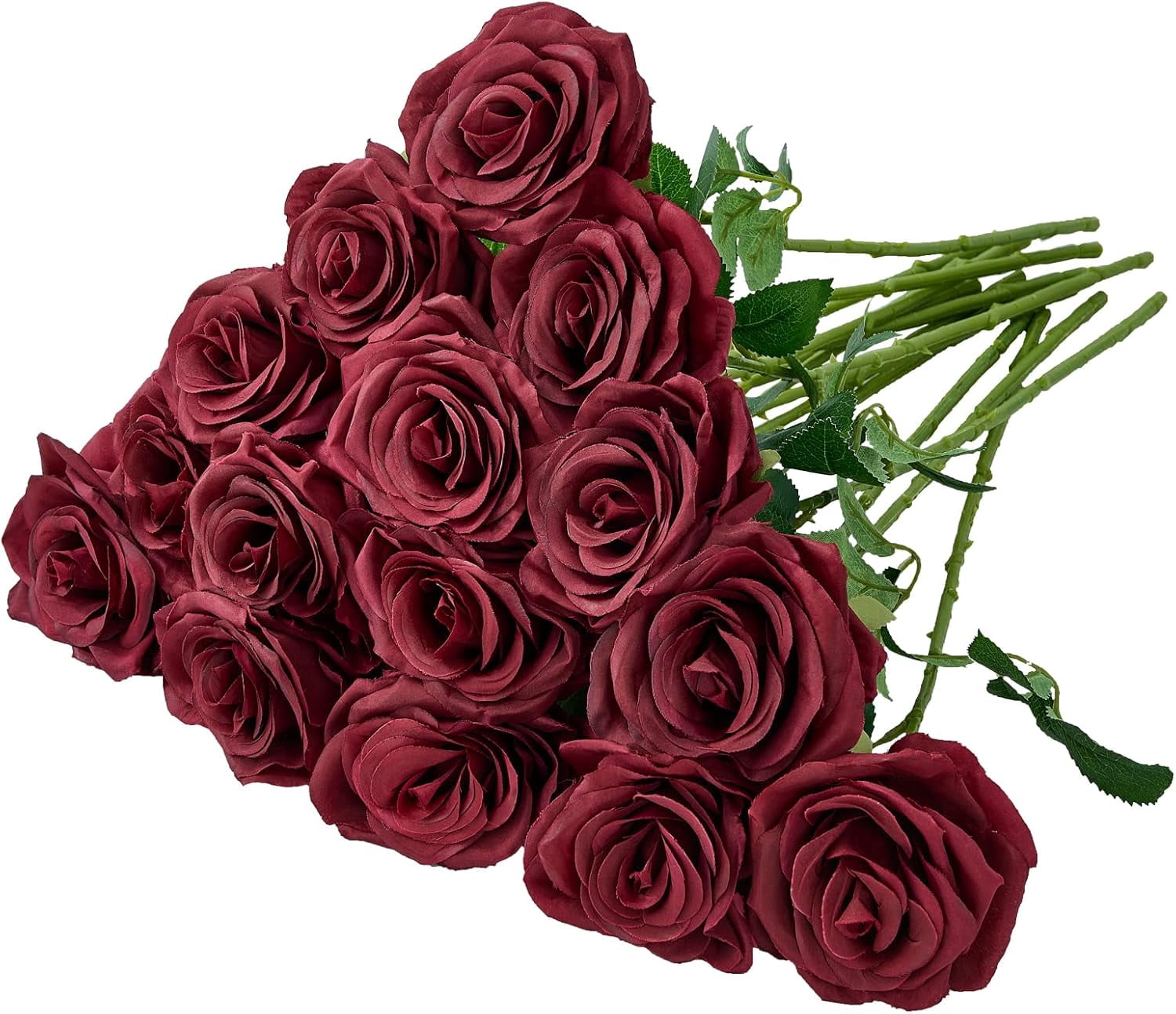15pcs Ivory Roses Artificial Flowers Silk Fake Flowers Realistic White ...