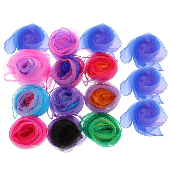 15pcs Juggling Scarf Dance Scarves Play Scarves Props Rhythm Dance Scarves Colorful Scarves