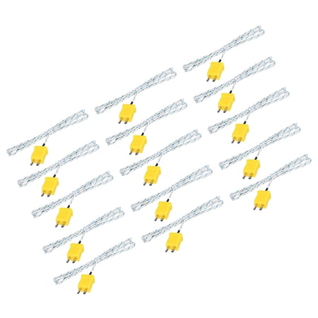 15pcs K Type Thermocouple Mini Connector Temperature Sensor Fiberglass 3.3ft -50 to 400°C(-58 to 752°F)