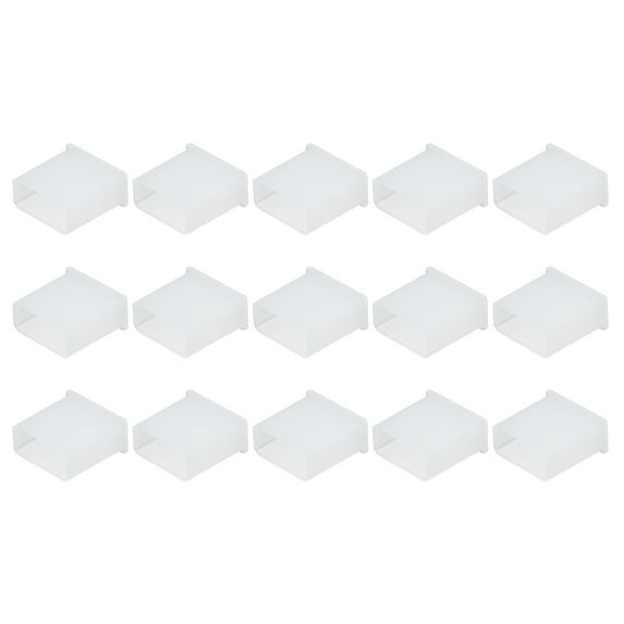 15pcs Laptop USB Port Plugs Covers Caps Plastic Anti Dust Protector for USB Male End, Clear