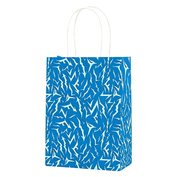 15pcs Lightning Pattern Paper Gift Bags with Handles for Birthday Party Favor Packaging Reusable Kraft Paper Bags for Events Supplies