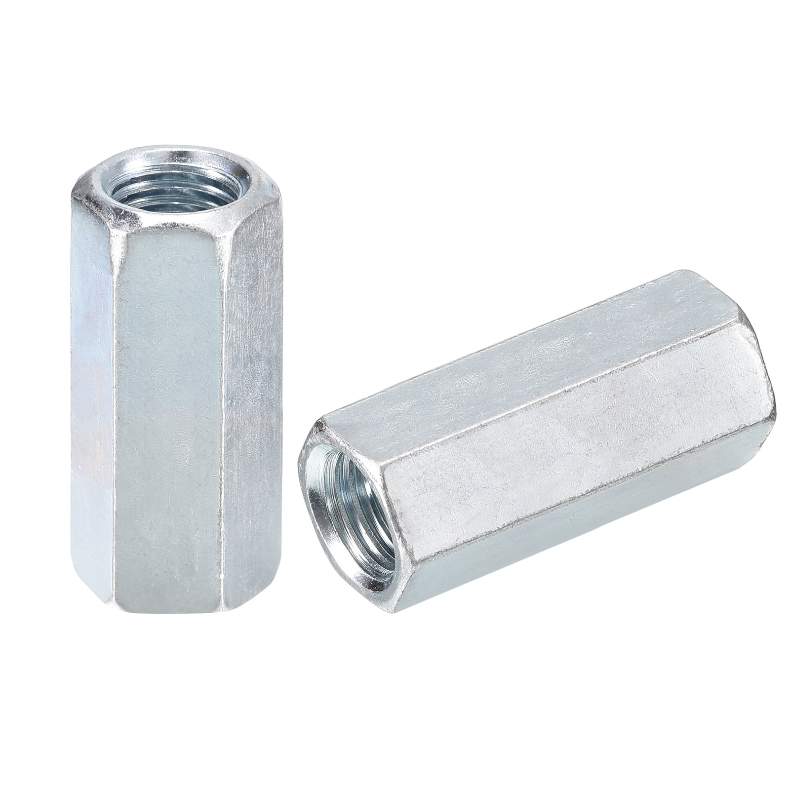 15pcs M14x19x45mm Coupling Nuts - Galvanized Carbon Steel Hex Threaded Rod Coupler for Furniture, Electronic, Industrial