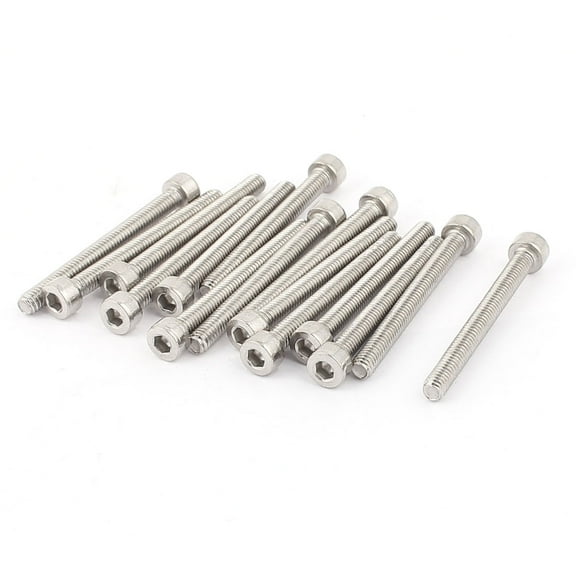 15pcs M4 x 40mm Thread 43mm Long Metal Machine Hex Socket Head Cap Bolts Screws