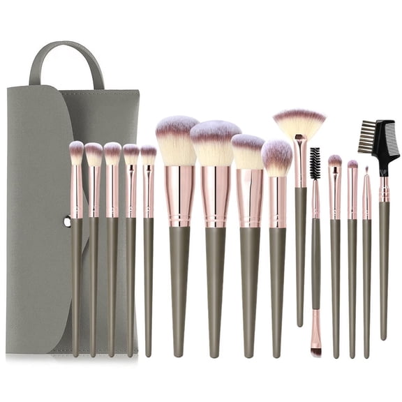 15pcs Makeup Brushes Set, Professional Makeup Brushes with Soft Synthetic Bristles, Foundation Powder Blush Contour Eyeshadow Concealer Eyebrow Brushes, Gift Set for Women