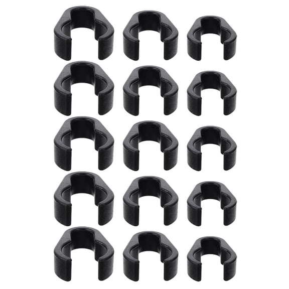 MERRYHAPY 15Pcs Black Plastic Mic Cable Clips Durable Cable Organizer for Home Microphone Pole Clamp