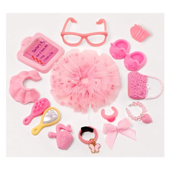 15pcs Mini Accessories Set for Lps Little Pet Cat Dog Figure Toys,Include Clothes Collar Glasses and More