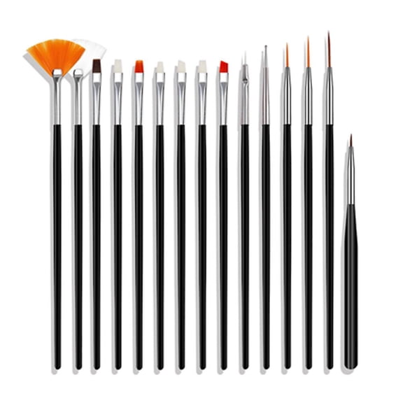 15pcs Nail Brush Kit Nail Art Tips UV Gel Nail Builder Brush for Nail Art Design Painting Pen Set Nail Tool