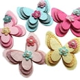 thumbnail image 1 of 15pcs New Padded Felt Butterfly Satin Ribbon Flowers Beads Appliques Wedding A454 (Multi-Color), 1 of 4