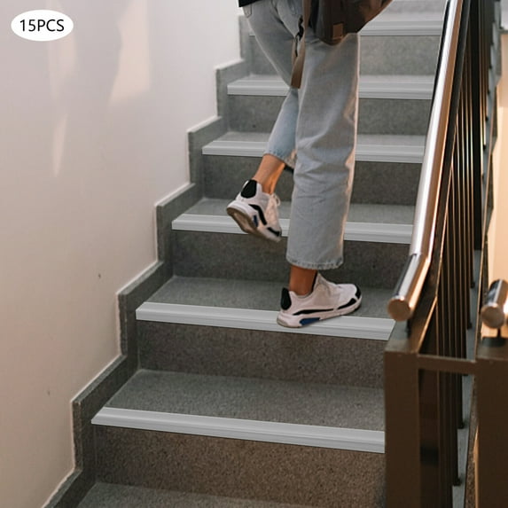 15pcs PVC Stair Anti-skid Strip Trim Strips Stair Edge Protector Edge