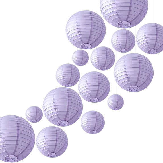 15pcs Purple Hanging Round Paper Lantern for Baby Shower Birthday,Paper Lanterns Party Decorations for Wedding Bridal Shower Party Home Classroom Decor