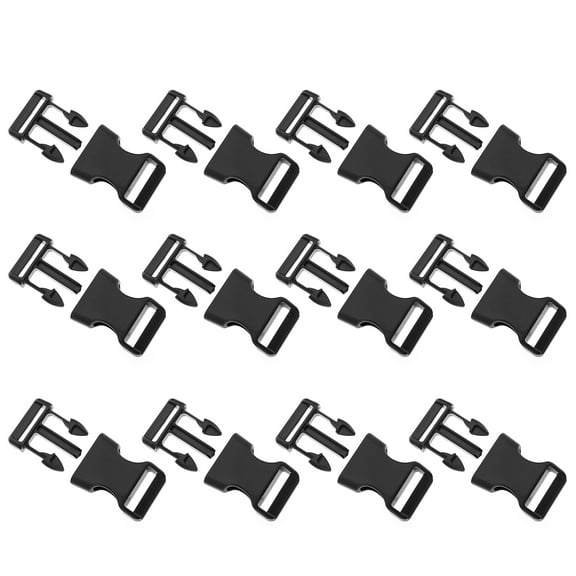 CATIEBYE 15Pcs Quick Buckles Black for Webbing Straps Heavy Duty Replacement Hardware