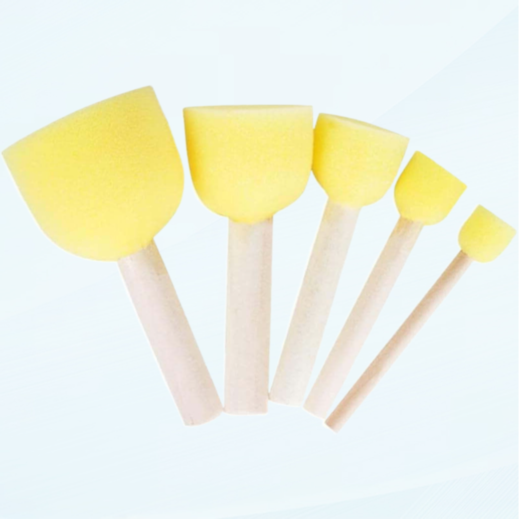 15pcs Round Sponge Tool Drawing Set Stencil Foam Brush Round Foam Paint