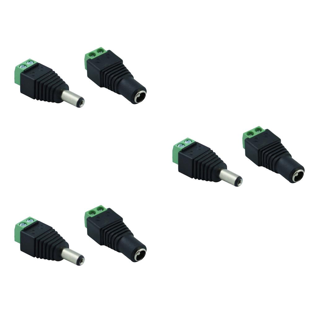 15pcs Solderless Green DC Male Female Power Heads Plug for Jack Adapter ...