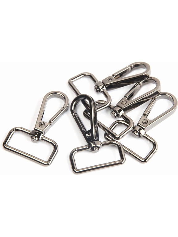 15pcs Swivel Snap Hooks, Metal D Ring Keychain Lanyard Clip Hook Lobster Clasp Claw Push Gate Clip, for Purse Making Sewing DIY Crafts)