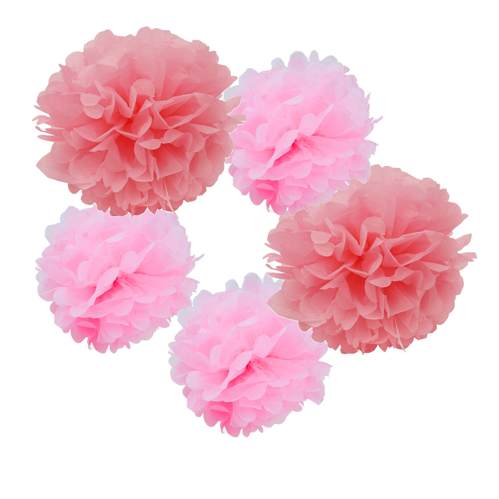 15pcs Tissue Paper Pom Poms  Party Paper Flowers Party Supply, Pink