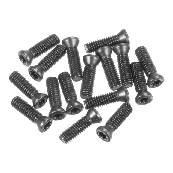 15pcs Torx Screw M4x14mm 12.9 Grade Round Flat Head for Replaces Carbide Insert Cutters CNC Lathe Tool, Black