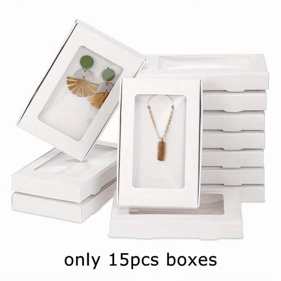 15pcs Transparent Window Gift Boxes - Eco-Friendly Foldable Packaging for Weddings, Birthdays, Halloween, Christmas