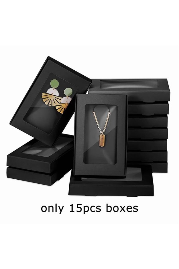 15pcs Transparent Window Gift Boxes - Foldable DIY Keychain Packaging for Weddings, Birthdays, Halloween, Christmas