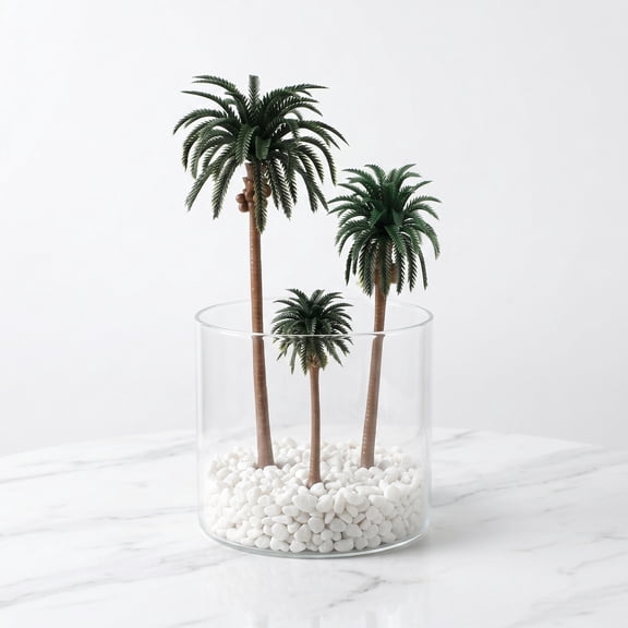 PENIKOKO diorama supplies Scenery Model Coconut Palm Trees Assorted Color 15pcs