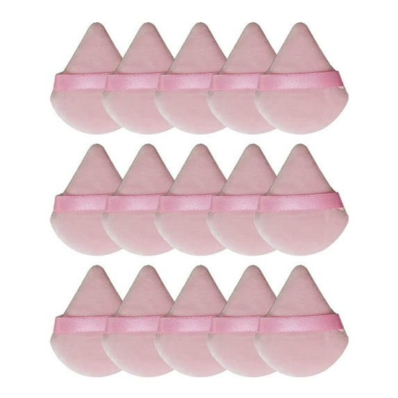 15pcs Triangle powder puff Set for Face Makeup Sponge Triangle Powder Puff, Powder Puff Setting Cosmetic Make Up Tool (Pink)