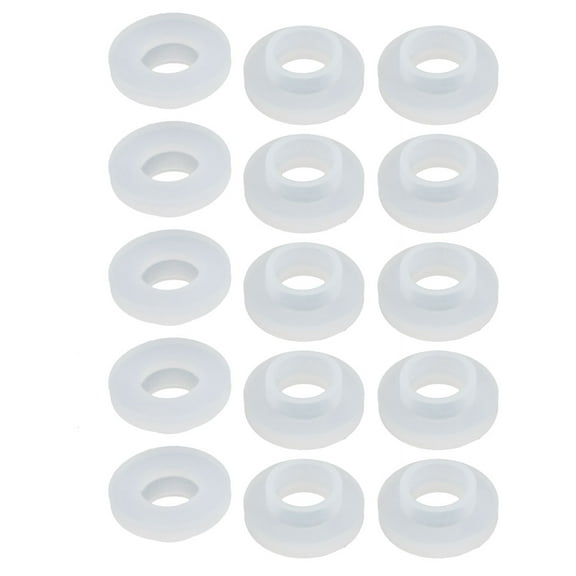 15pcs White Silica Gel Round Flat Washer Assortment Size 10x19x3mm Flat Washer
