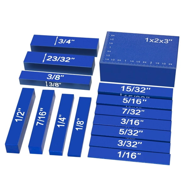 15pcs Woodworking Precision Aluminum Alloy Setup Bars Positioning Blocks Height Gauge Right Angle Tools for Router Table Saw Accessories