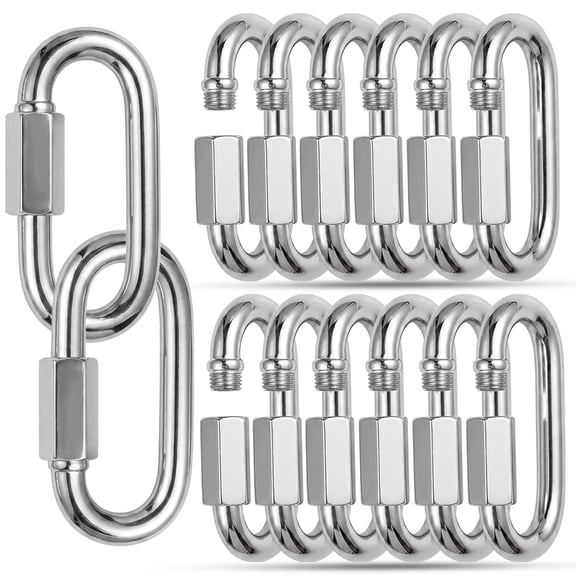 15pcs quick link 3/8 "chain link connector heavy climbing clip | 1200lbs capacity galvanized thread quick link hardware