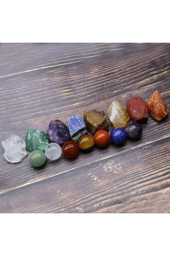 15pcs/set Colorful Crystal Amethyst Aventurine Red Agate Gems Specimens Meditation Collection Crafts Gifts for Abundance and Prosperity