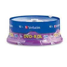 VER95484 - Verbatim DVD+R DL 8.5GB 8X with Branded Surface - 15pk Spindle by Verbatim