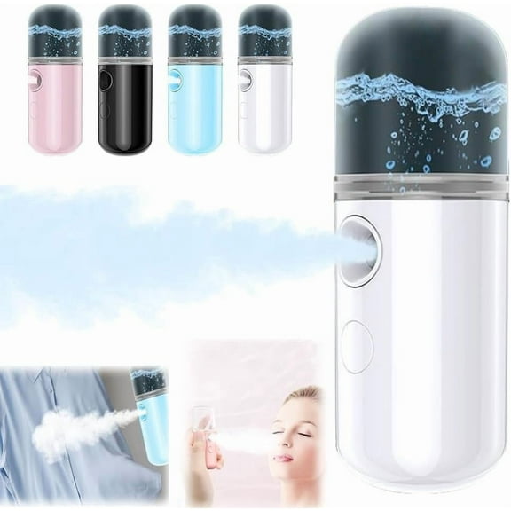 15s Heat-Up Mini Travel Steamer, Rechargeable Cordless Sunshine Steamer,Nano Spray Water Meter Portable Steamer Hand Held Steamers for Travel Clothes (White)