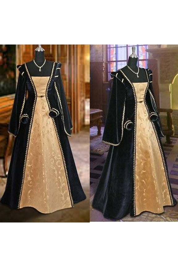15th-16th Century Tudor Dress Queen Anne Boleyn Costume Ball Gown Women Renaissance Theater Costume Dress