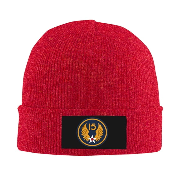 15th Airforce Emblem Men Women Knitted Hat Adult Knit Beanie For Fall Winter Knit Hat Cap Slouchy Knitted Skull Cap