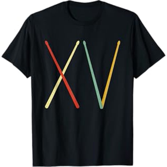 15th Birthday 15 Year Old Kids Drumsticks Roman Numerals TShirt